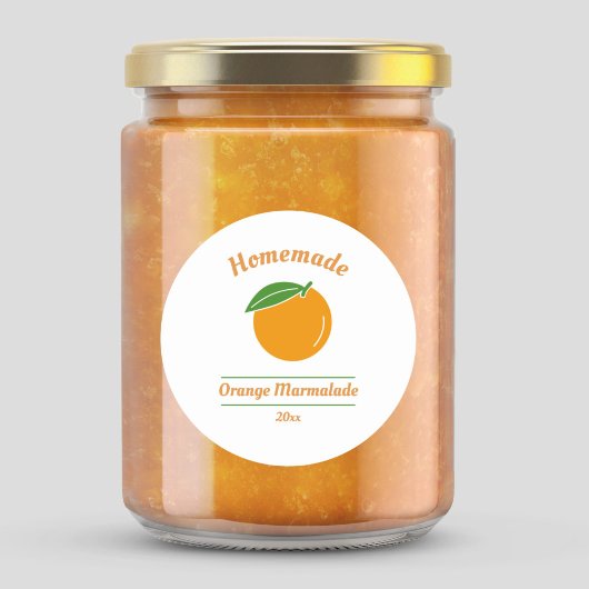 Editable Oranje Marmalade Label Sticker