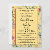 Editable Oriental Chinese Floral Pattern Kaart (Voorkant)