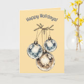 Editable Ornaments and Greenery Christmas Holidays Kaart (Gele Bloem)