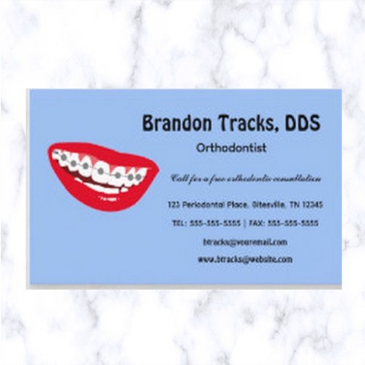 Editable Orthodontist Visitekaartje