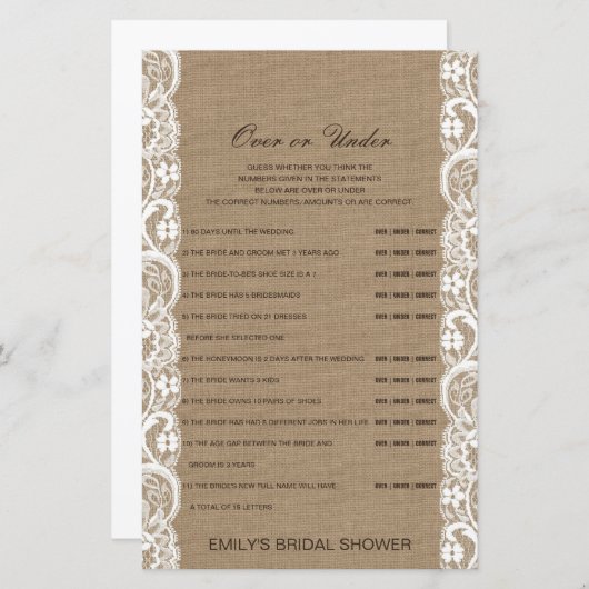 Editable over of onder het Spel van het Vrijgezell (Voorkant / Achterkant)