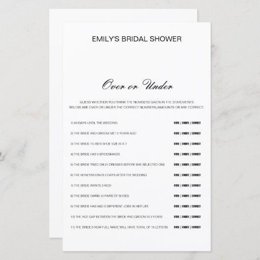 Editable over of onder het Spel van het Vrijgezell (Voorkant / Achterkant)