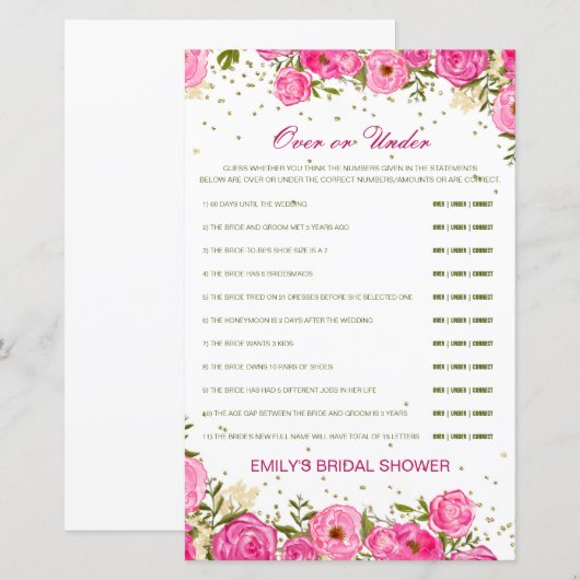 Editable over of onder het Spel van het Vrijgezell (Voorkant / Achterkant)