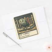 Editable  Owl and Books Bookplate Vierkante Sticker (Envelop)