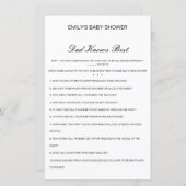 Editable Pa kent best Baby shower game (Voorkant / Achterkant)