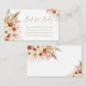 Editable Pampas Grass Baby shower Book for Baby Informatiekaartje (Voorkant / Achterkant)
