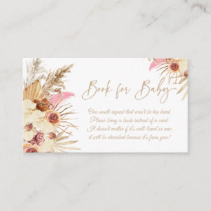 Editable Pampas Grass Baby shower Book for Baby Informatiekaartje