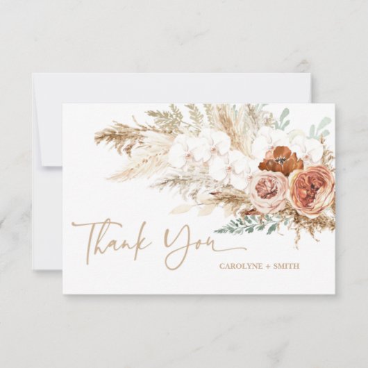 Editable Pampas Grass Baby shower - Hartelijk dank (Voorkant)