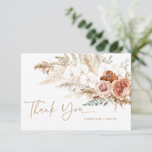 Editable Pampas Grass Baby shower - Hartelijk dank (Staand voorkant)