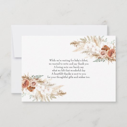 Editable Pampas Grass Baby shower - Hartelijk dank (Achterkant)