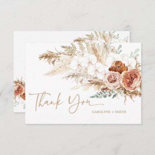 Editable Pampas Grass Baby shower - Hartelijk dank (Voorkant / Achterkant)