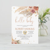 Editable Pampas Grass, Bohemen Baby shower Kaart (Staand voorkant)
