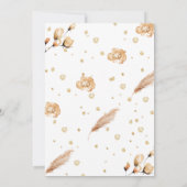 Editable Pampas Grass, Bohemen Baby shower Kaart (Achterkant)