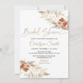 Editable Pampas Grass Bridal Shower Invitation Kaart (Voorkant)