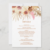 Editable Pampas grass in één bruiloft Kaart (Achterkant)