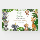 Editable Party Animals Jungle Birthday Banner (Horizontaal)
