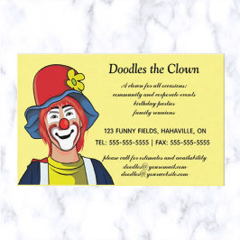 Editable Party Clown Business Visitekaartje