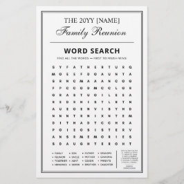Editable Party Games, Family Reunion Word Games  Flyer