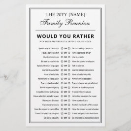 Editable Party Games Fun Riddles Family Reunion Flyer