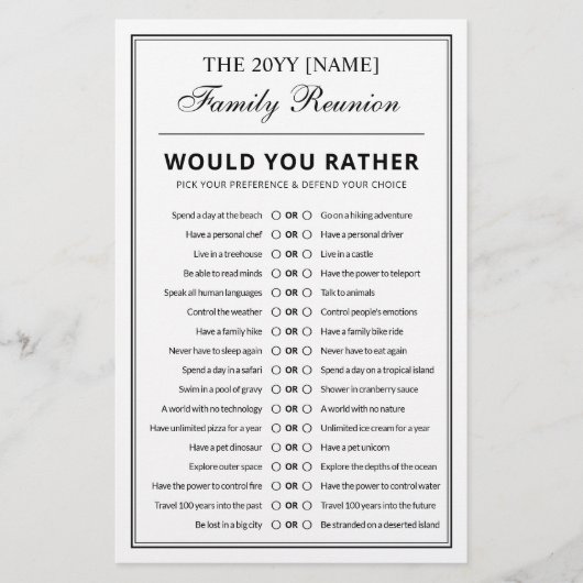 Editable Party Games Fun Riddles Family Reunion Flyer (Voorkant)