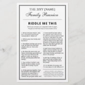 Editable Party Games Fun Riddles Family Reunion Flyer (Achterkant)