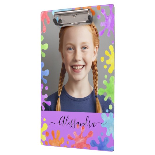 Editable Pastel Splash Custom Photo Frame Klembord (Links)
