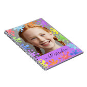 Editable Pastel Splash Custom Photo Frame Notitieboek (Rechterzijde)