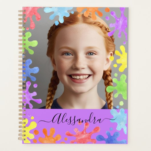 Editable Pastel Splash Custom Photo Frame Planner (Voorkant)