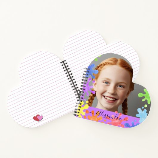 Editable Pastel Splash  cute Custom Photo Frame  Notitieboek (Binnen)