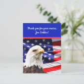 Editable Patriotic Eagle Flag Dank u Briefkaart (Staand voorkant)