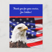 Editable Patriotic Eagle Flag Dank u Briefkaart (Voorkant)