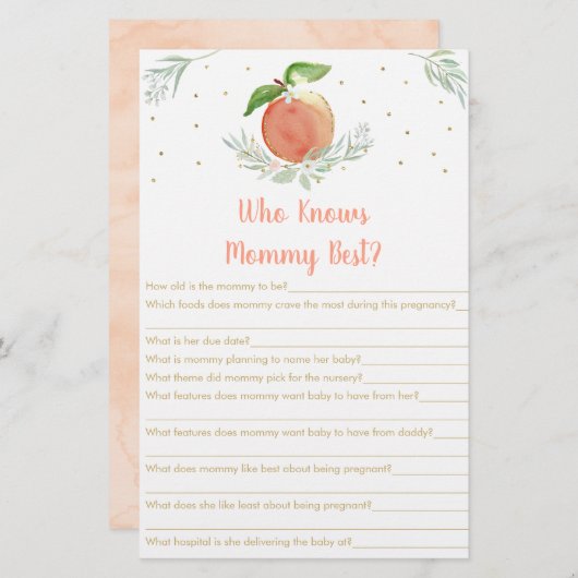 Editable Peach Gold die het beste gamma van mama k (Voorkant / Achterkant)