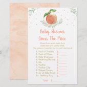 Editable Peach Gold Floral raadt het prijsspel (Voorkant / Achterkant)