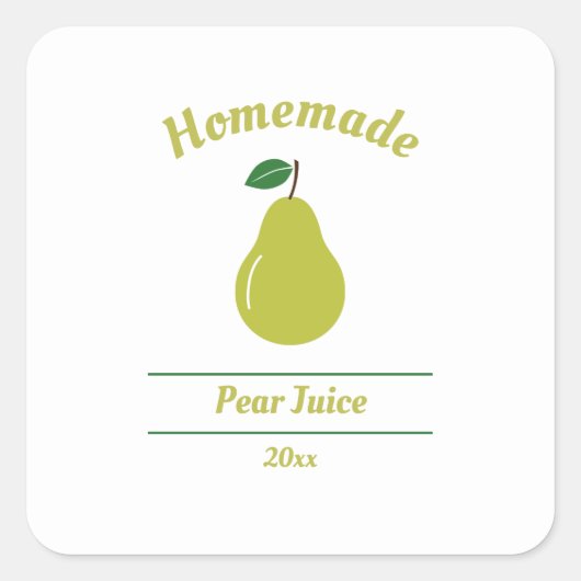 Editable Pear Juice Label Sticker (Voorkant)