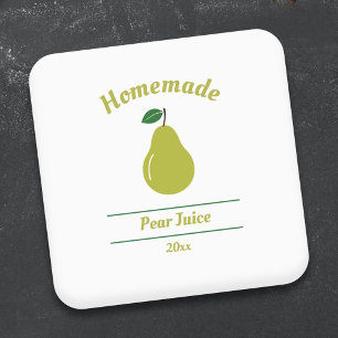 Editable Pear Juice Label Sticker