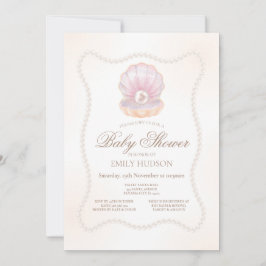 Editable Pearl Invitation Kaart
