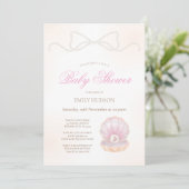 Editable Pearl Invitation Kaart (Staand voorkant)