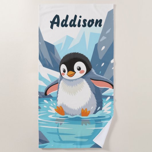 Editable Penguin Strandlaken (Voorkant)