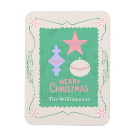 Editable Personalized Candy Christmas Ornament Magneet