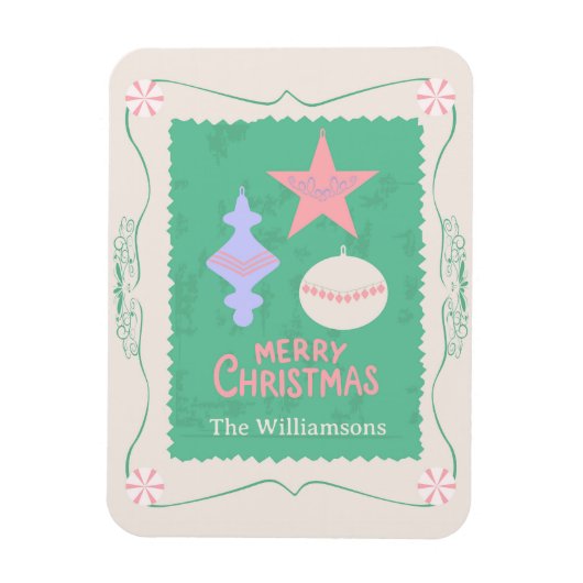 Editable Personalized Candy Christmas Ornament Magneet (Verticaal)