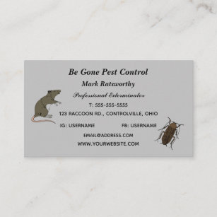 Editable Pest Control Services Visitekaartje
