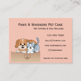 Editable Pet Sitting and Dog Walking Business Card Visitekaartje