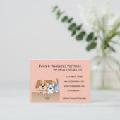 Editable Pet Sitting and Dog Walking Business Card Visitekaartje (Staand voorkant)