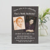 Editable Photo Birthday Party Invitation Kaart (Staand voorkant)