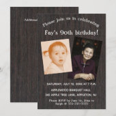 Editable Photo Birthday Party Invitation Kaart (Voorkant / Achterkant)