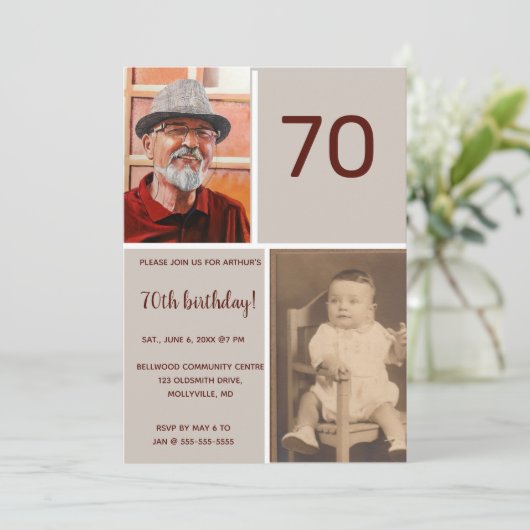 Editable Photo Birthday Party Kaart (Staand voorkant)