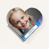 Editable Photo blue grey  glitter Google  Notitieboek (Voorkant)