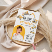 Editable Photo Dump Trucks Construction Birthday Kaart