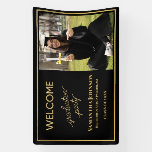 EDITABLE Photo Graduation Banner (Verticaal)