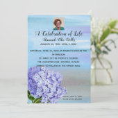 Editable Photo Hydrangea Celebration of Life Kaart (Staand voorkant)
